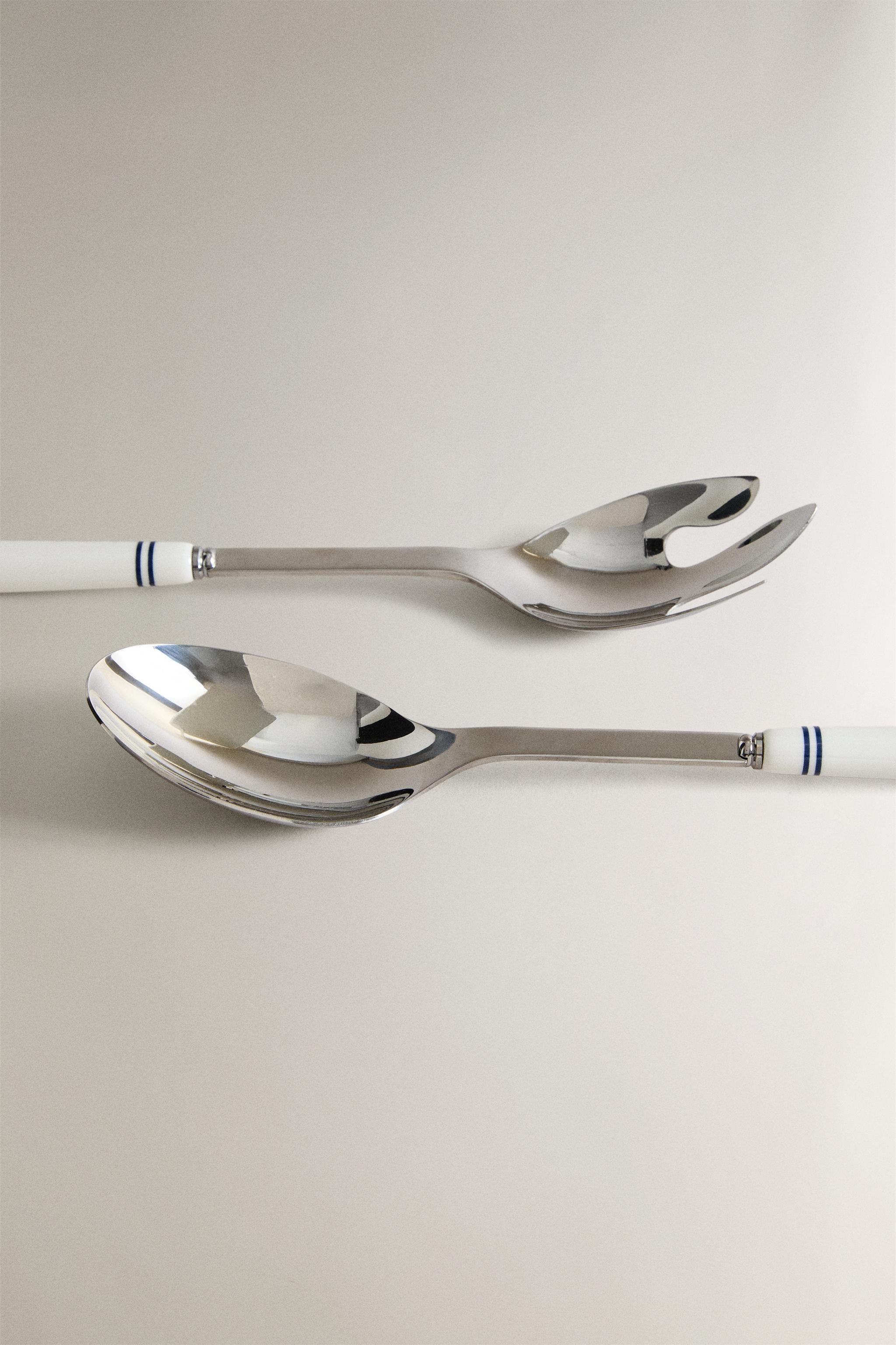 CERAMIC SALAD FLATWARE SET (SET OF 2)